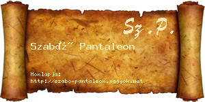 Szabó Pantaleon névjegykártya